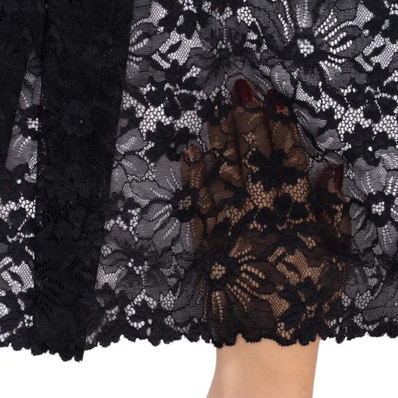 Кружево эластичное черное 23 см, блеск