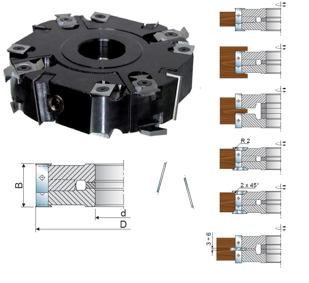 HM фреза D.150*6 d.35 L.0-40 Z2+2 R2+2