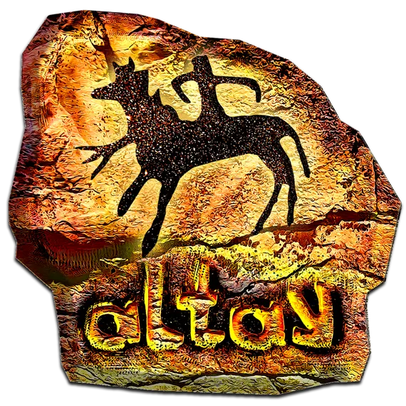 Магнит петроглиф золото &quot;Охотник&quot;