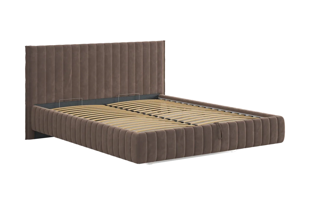 Кровать с подъемным механизмом Твикс 160х200 см (галька (велюр)), (графит (велюр)), (крем (велюр)), (латте (велюр))