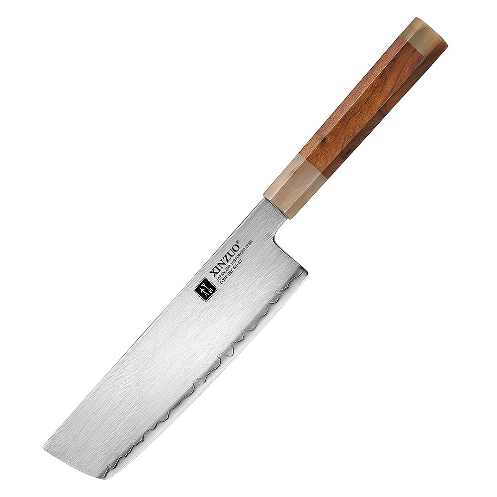 Кухонный нож Xinzuo X05Z Nakiri нож 7 дюймов клинок ZDP189 рукоять железное дерево и кость, длина лезвия 18,3 см