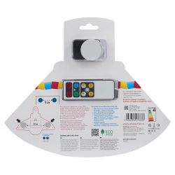 Ночник - светильник светодиодный ЭРА NLED-488-1W-MS-W настенный на батарейках с пультом белый | Ночники