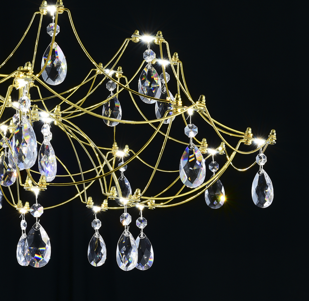 Подвесная люстра светодиодная с пультом и хрустальными подвесками Asfour MyFar Ersilia MR2662-60P-50AD