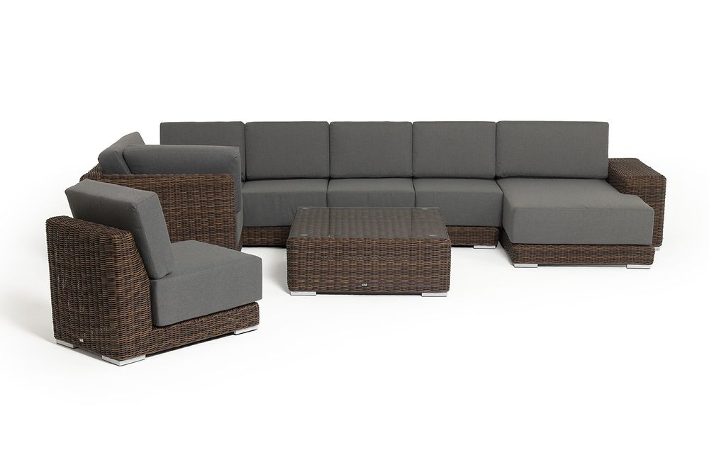 "Капри" трансформирующаяся лаунж-зона из искусственного ротанга, цвет коричневый