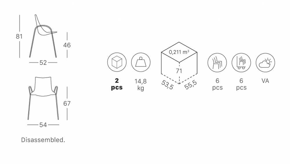 Кресло пластиковое Scab Design Zebra Technopolymer, хром, антрацит
