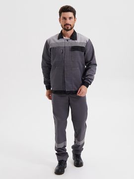 Костюм "Корпус" полукомбинезон (т.серый/черный/св.серый)