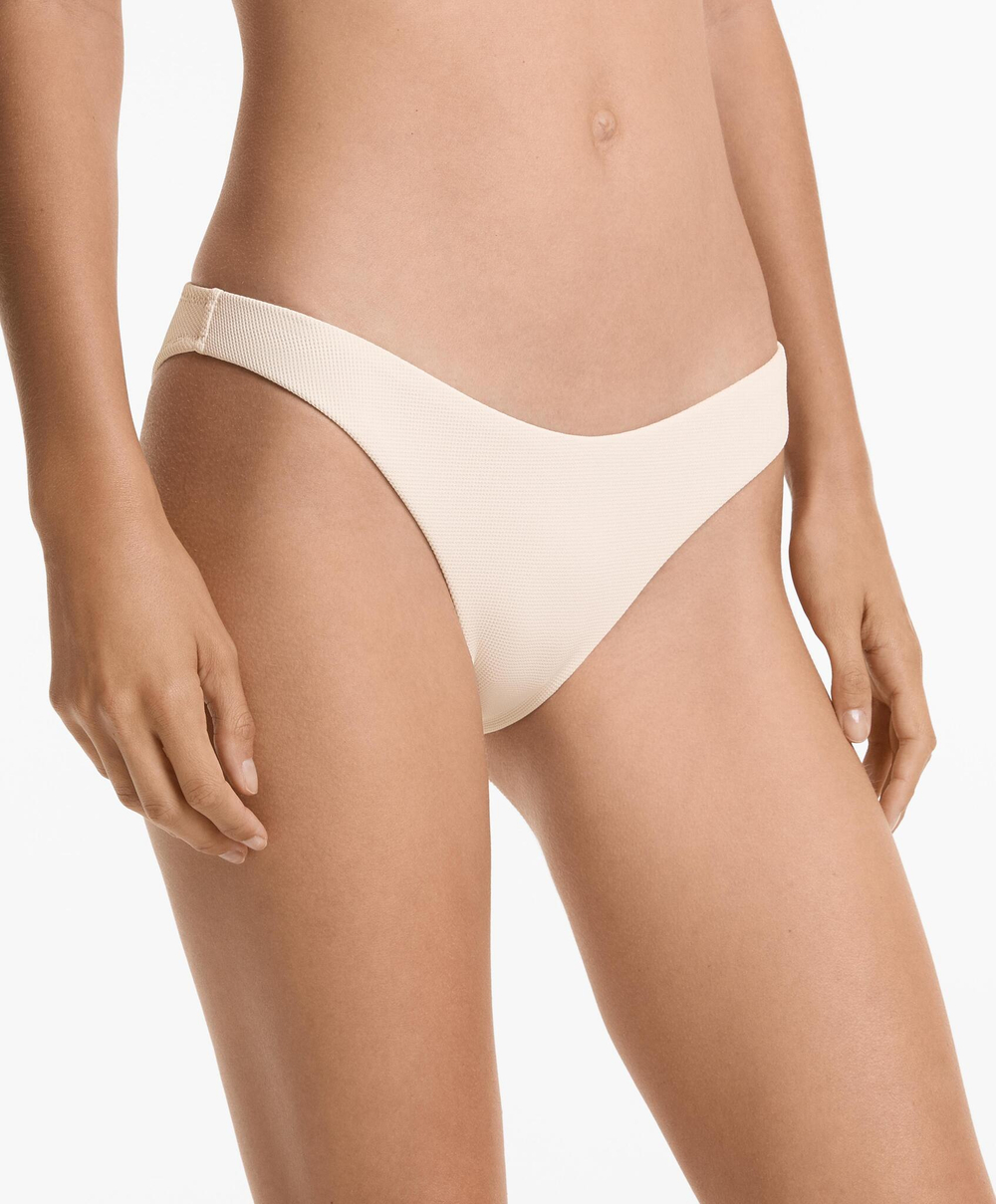 OYSHO Трусики-бикини U-образного выреза из пике средней степени покрытия, экрю