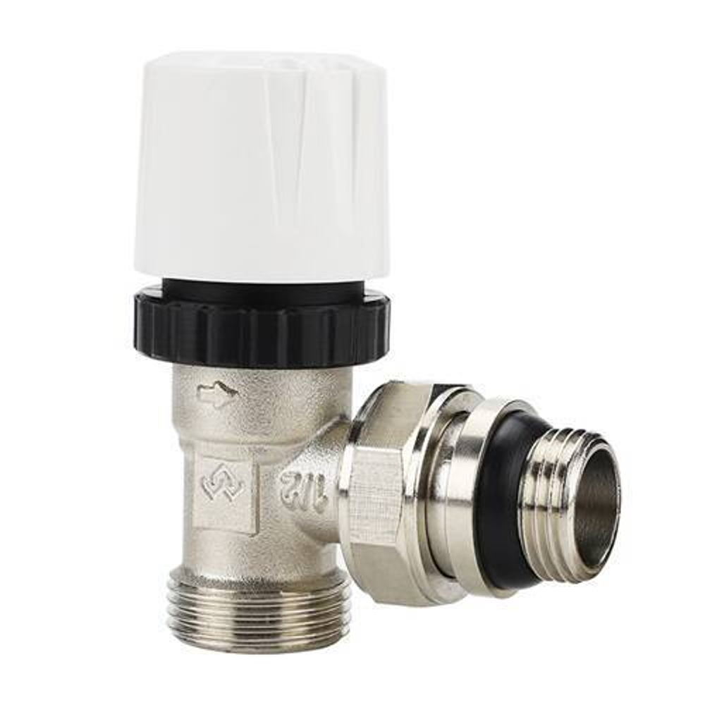 Клапан термостатический угловой Varmega VM104 - 3/4" x 1/2" (НР/НР-американка PN10,Tmax 110°C, O-ring)