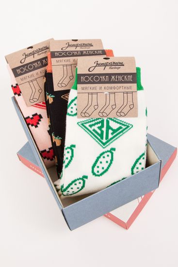 Носки ЗАПОРОЖЕЦ Комплект Сердечный-19 женский (Разноцветный (Разноцветный-3 пары)