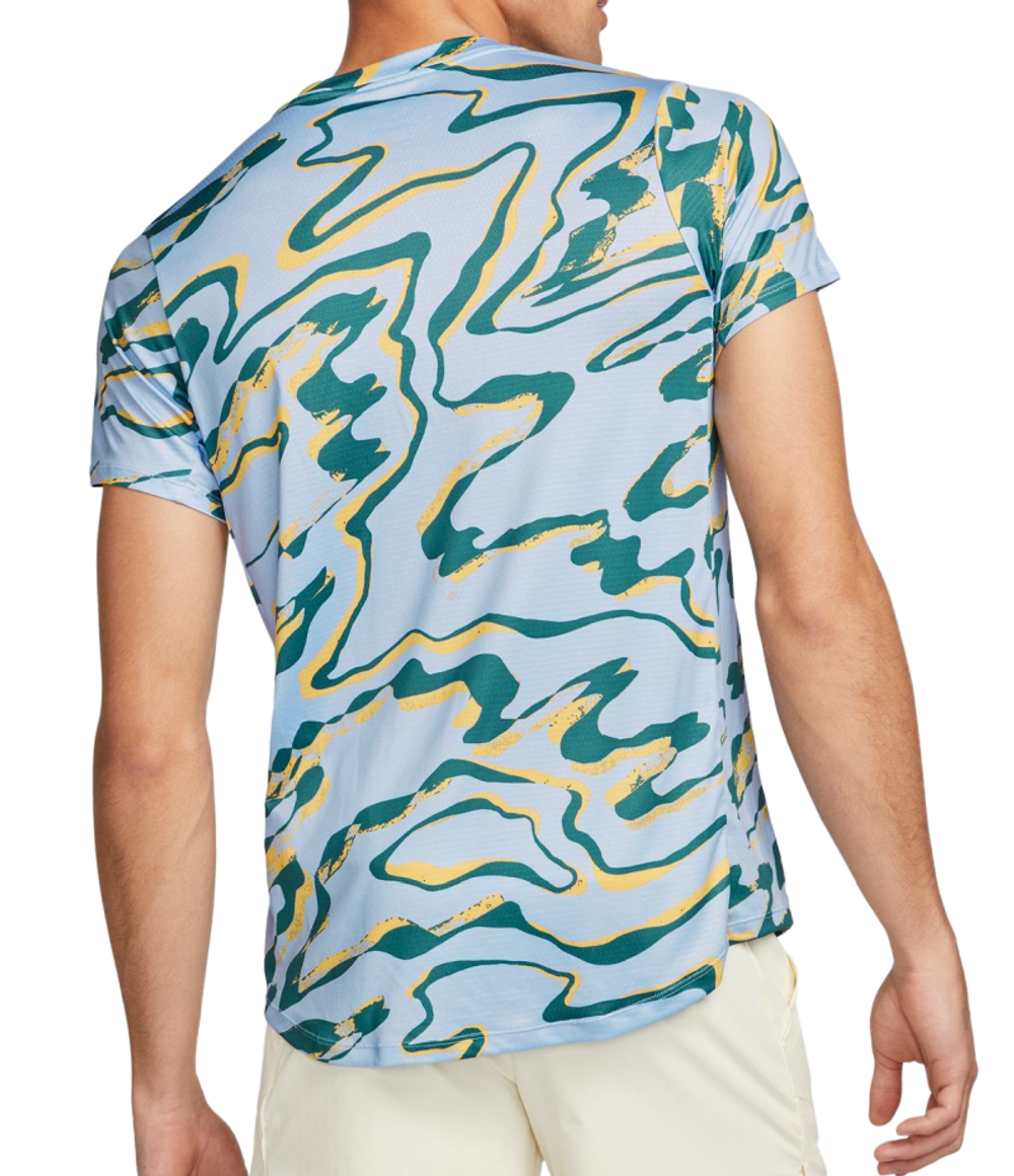 Мужская теннисная футболка Nike Court Dri-Fit Advantage Printed Top - cobalt bliss/white