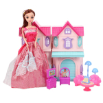 Дом для куклы с куклой и мебелью коробка 7787-3