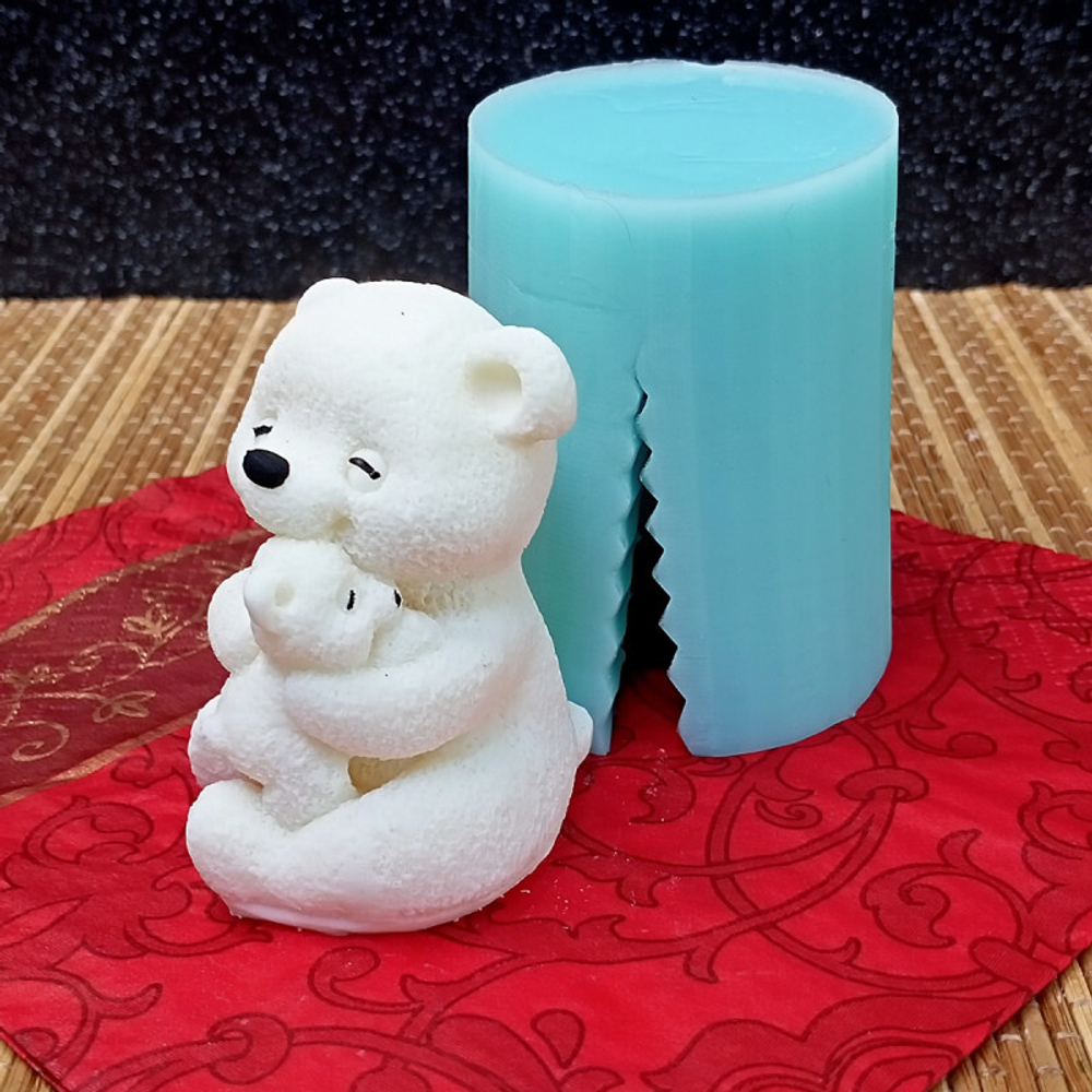 Молд силиконовый 3D "Медведица с медвежонком №1"  №1403