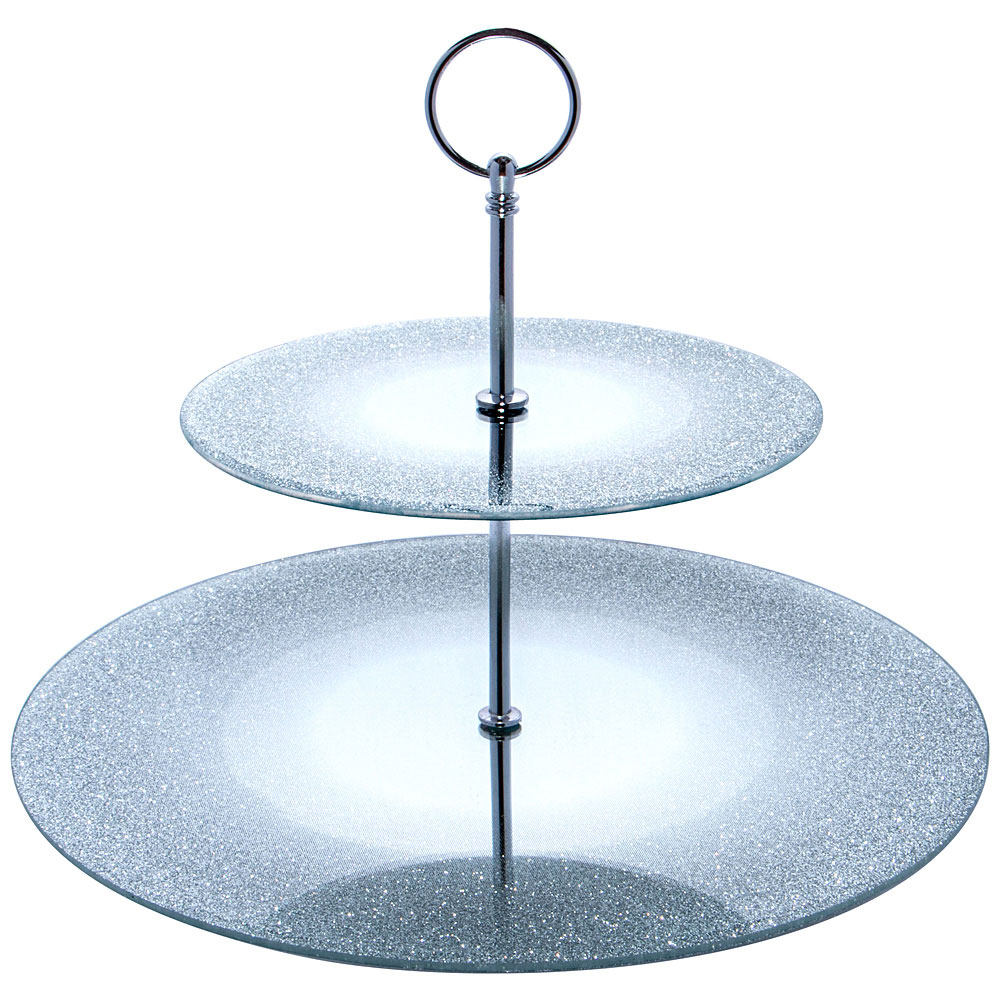 Блюдо сервировочное 2-х ярусное "Silver mirror" 19/30см