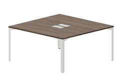 Составной стол на 2 рабочих места 158х156,6х75см (2 металлических  аутлета)