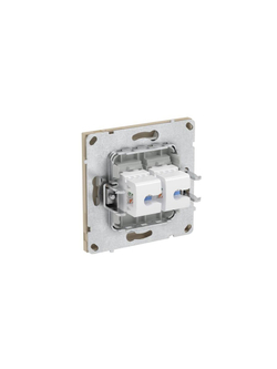 Розетка компьютерная 2-м KANT RJ45 кат.5E без шторки ванильн. марципан DKC 7015664