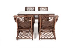 "Латте–140 L" обеденная группа плетеная, цвет коричневый