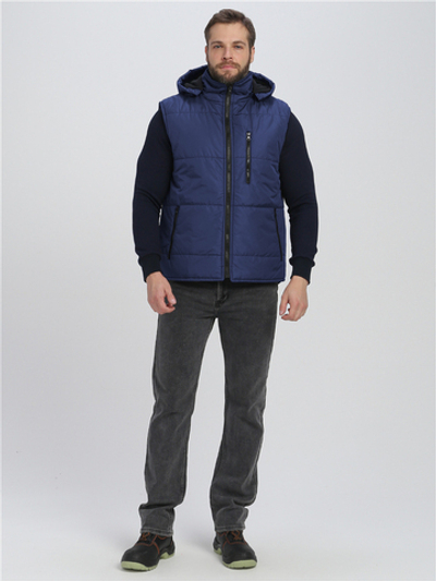 Жилет утепленный с капюшоном Респект (тк.Таслан), т.синий