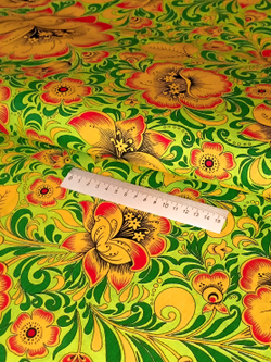 Ткань бязь плательная, рис. "Хохлома", ширина 150 см, арт. 34.3