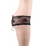 Трусики на завязках с доступом, черные, 3XL-4XL