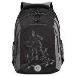 Рюкзак Grizzly, 27*40*20см, 3 отделения, 2 кармана, анатомическая спинка, черный-серый