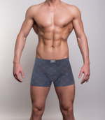 Мужские трусы-боксеры с узором в виде крупной сетки (Размер: M) (Цвет: синий)