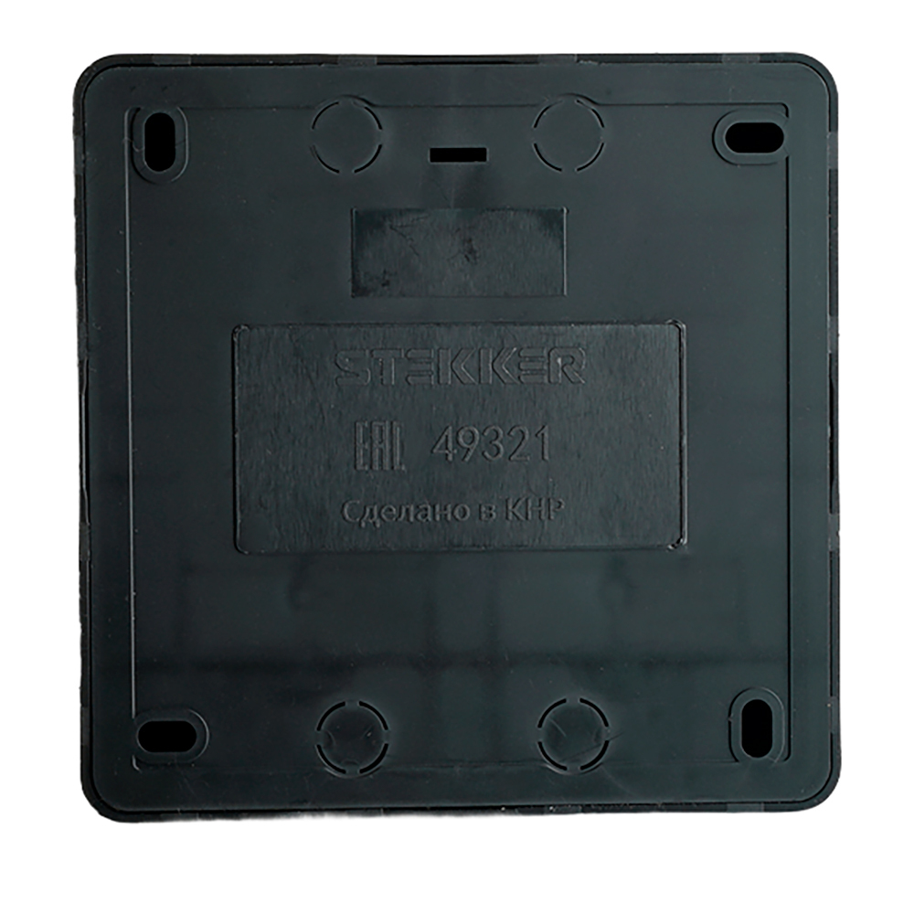 Розетка 4-местная б/з открытой установки, квадрат, STEKKER, 250В, 10А, IP20, серия София, черный, MST10-14S-02 49321