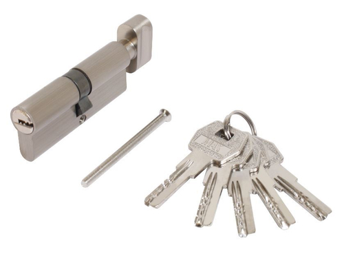 Механизм цилиндровый Стандарт MAX 80 (40х40В) SN 5кл мат.никель перф.кл/верт. (35B*10*35)  / 14797