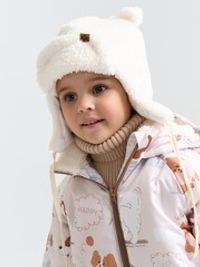 Шапка-ушанка меховая "Молоко" 0+