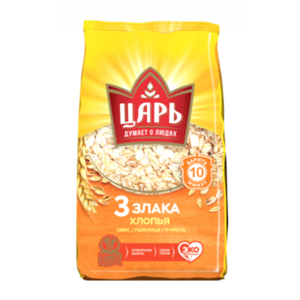 Хлопья Царь 3 злака 400 гр