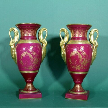 Винтаж: Винтажные вазы «Фазаны» Лиможская фарфоровая мануфактура