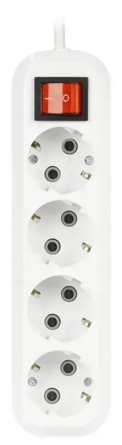 Удлинитель сетевой 4 розетки, 2 метра