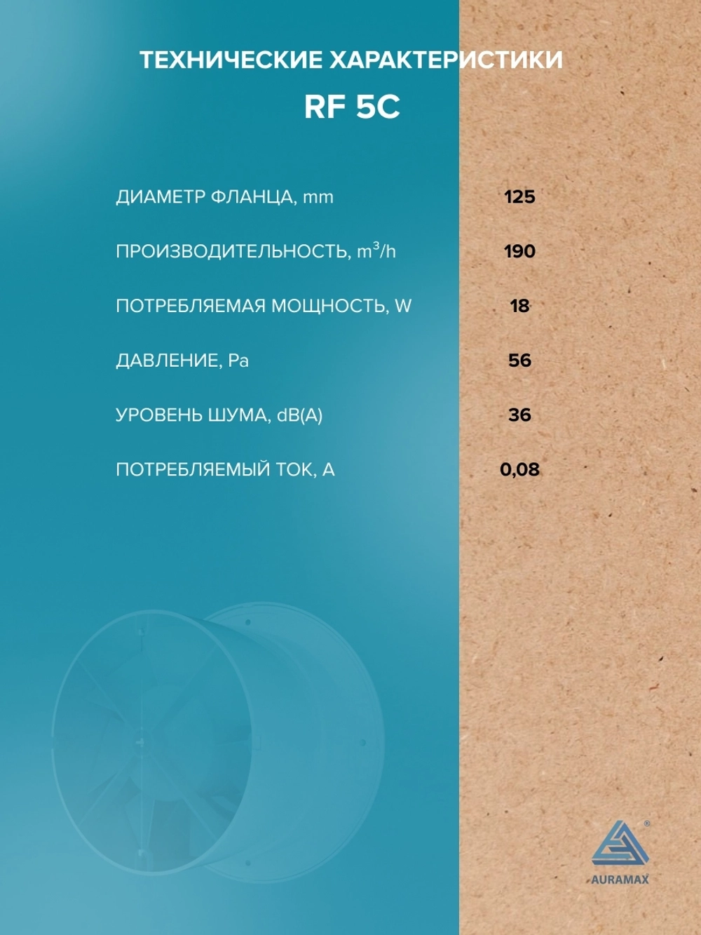 Вентилятор накладной RF D125 обр.клапан AURAMAX