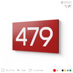 Номер на дверь 479, табличка на дверь для офиса, квартиры, кабинета, аудитории, склада, красная 120х70 мм, Айдентика Технолоджи