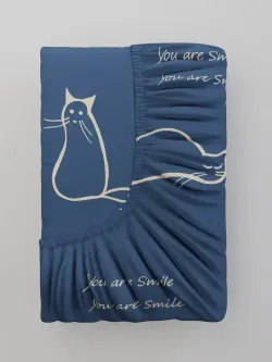 Постельное белье Полисатин Мечта "Котики" евро Наволочка 50х70 см 2 шт Простынь на резинке 180x200 см Пододеяльник 200x215 см