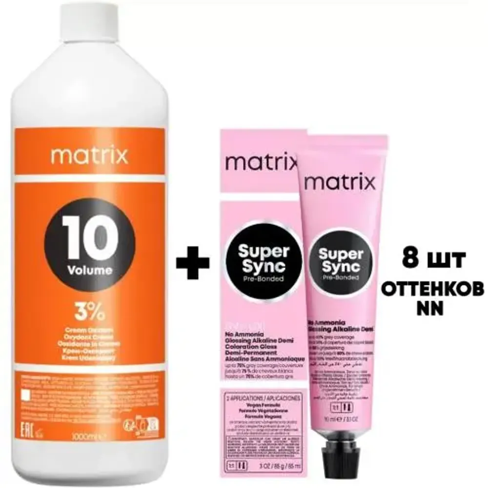 Набор Супер Синк оттенки NN 8 x 90мл+ крем оксидант 3% 1000мл ( URU14947 )