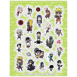 100 наклеек Naruto Shippuden красная