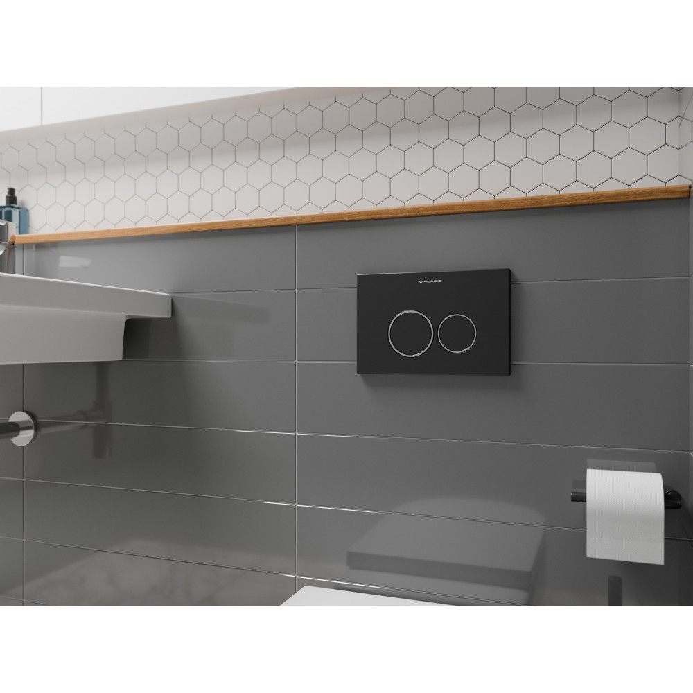 Клавиша смыва для инсталляции Milacio Standart MCU.204 две кнопки, механическое, черный