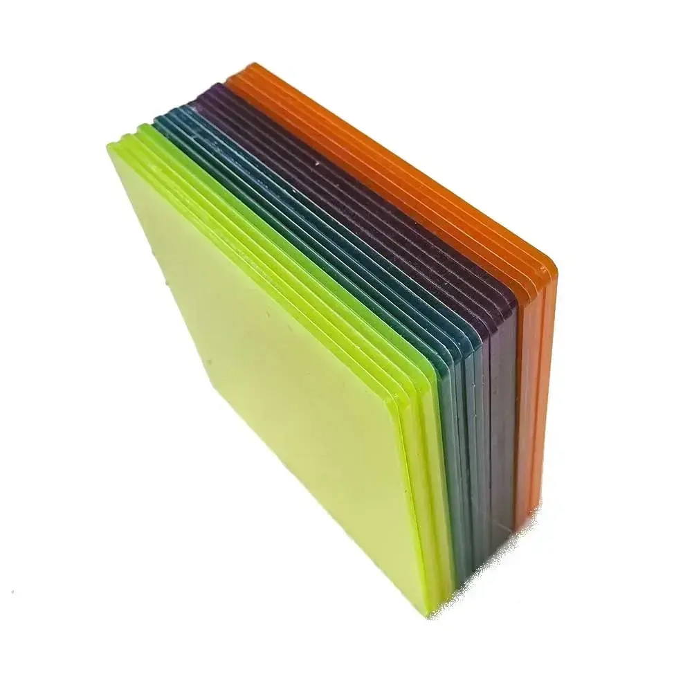 Цветные пластины из акрила для творчества 150х150х3 мм, 4 цвета, 4 шт.