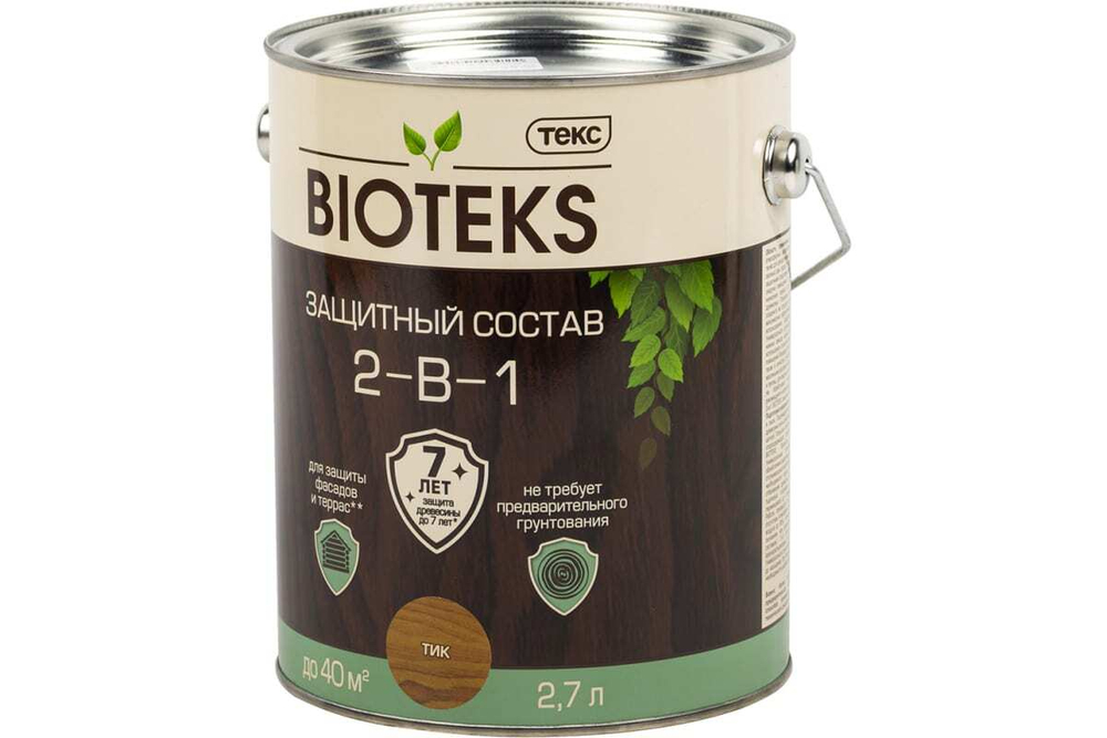 Антисептик Текс Bioteks лессирующий (2 в 1) тик (2,7л)