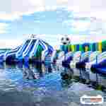 Надувной аквапарк с горками и бассейном «Футбол Аренa», 22×22×6,5 м