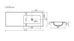 Раковина накладная Ceramicanova Grace чаша справа без отв под смеситель 1210x457x137 белый CN7021wx