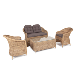 "Равенна" лаунж-зона из искусственного ротанга, цвет соломенный