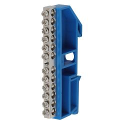 Шина ЭРА NO-222-87-1 N ноль на DIN-изоляторе ШНИ-6х9-12 никелированная Д-Синий | Шины N, PE, PEN