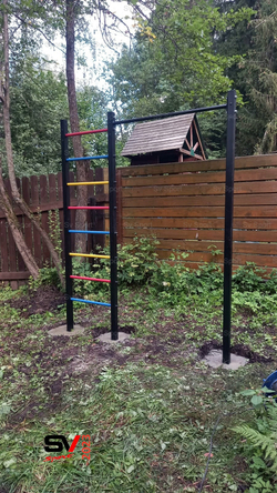 Монтаж уличной шведской стенки Sv Sport (3 вертикальных столба)