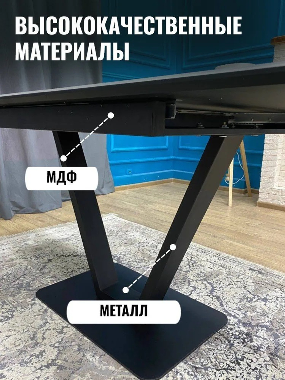 Кухонный стол-бабочка NGVK Белый мрамор стекло