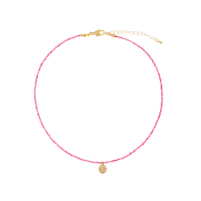 Колье Монетка – Розовое