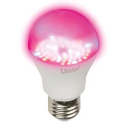 LED-A60-9W-SP-E27-CL ALM01WH Лампа светодиодная для растений. Форма A. прозрачная колба. Материал корпуса пластик. Упаковка картон.