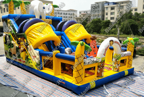 Коммерческий надувной батут "Слоник со скалодромом 2"