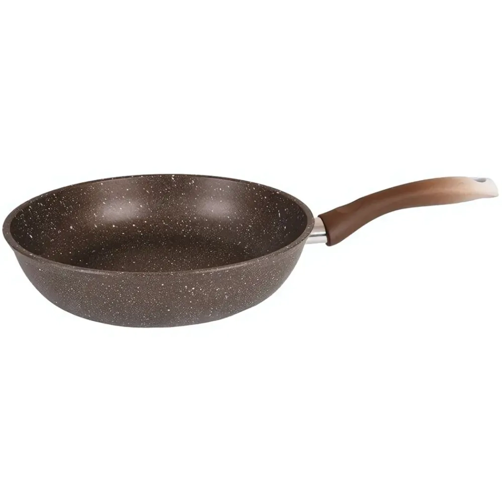 Сковорода 24*6см «Marble Induction» (кофейный мрамор) с ручкой смки240а