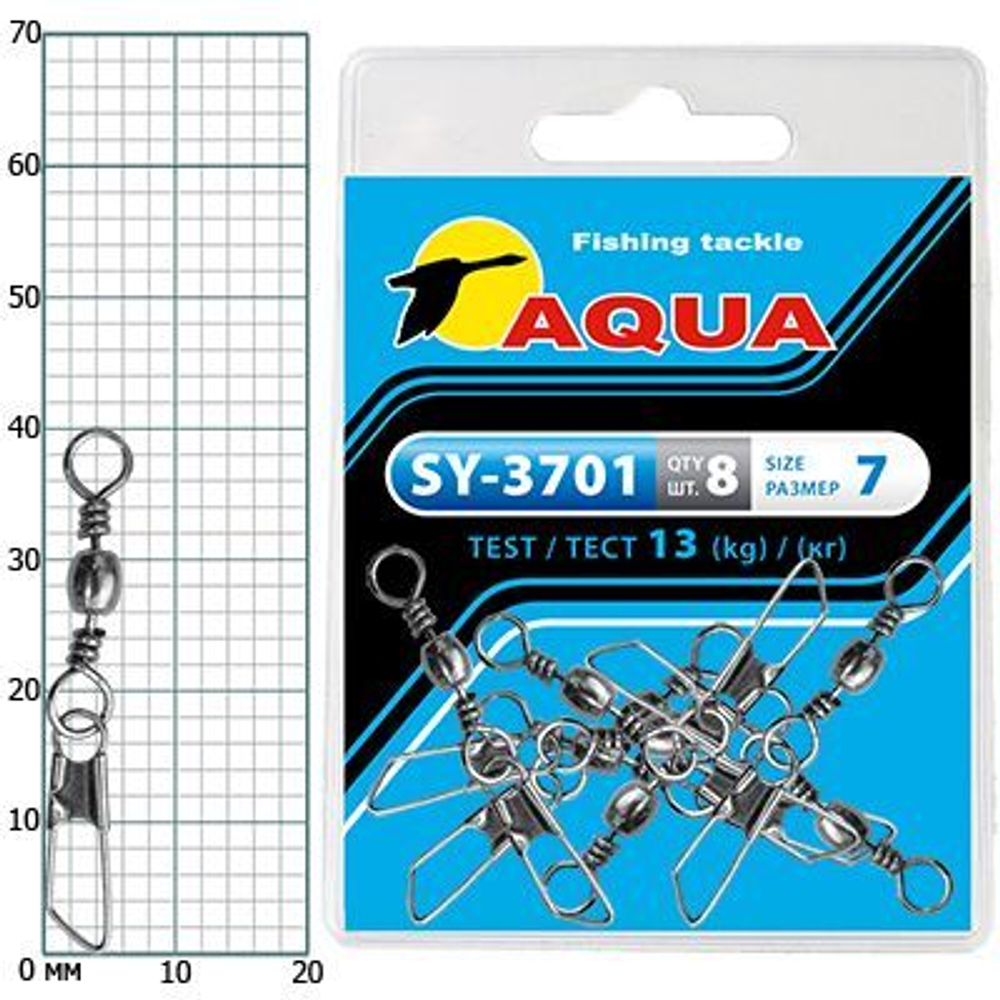 Карабин с вертлюгом для рыбалки SY-3701 №09 (упк. 8 шт.)